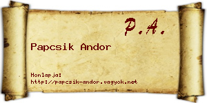 Papcsik Andor névjegykártya
